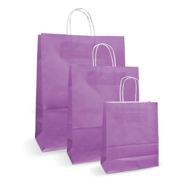 Pungi albe, colorate 100% mov - 25x14x30cm - 100 BUCATA.
