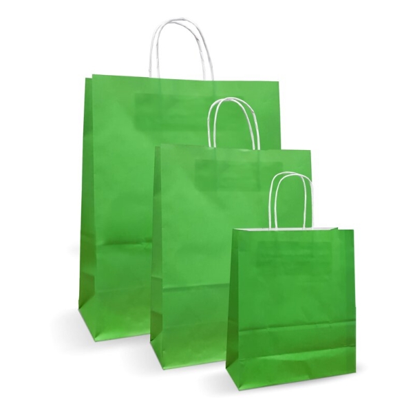 Pungi albe, colorate 100% verde deschis - 32X12X41 - 100 BUCATA