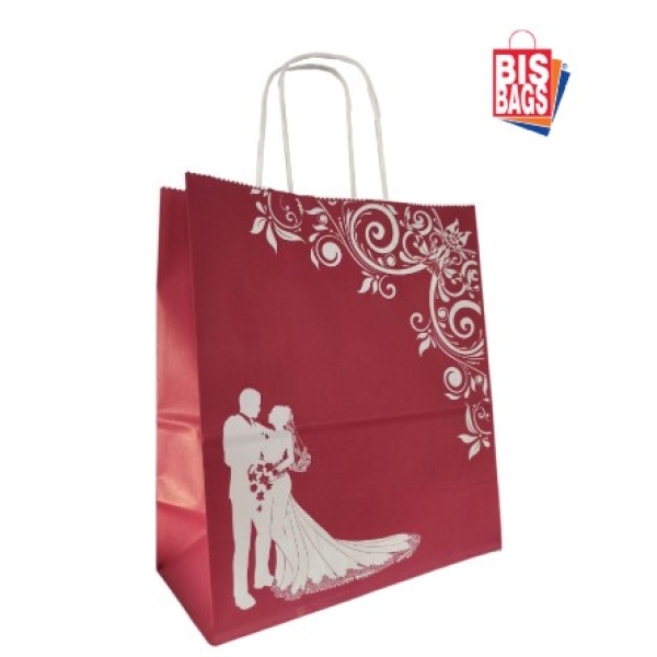 Sacosa hartie miri bordo - 22x11x25.5cm - 100 BUCATA