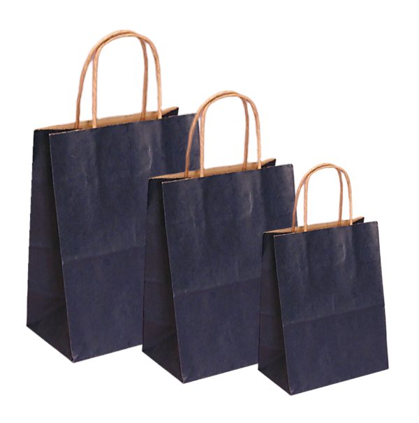 Pungi natur, colorate 100% albastru - 25x14x30 - 100 BUCATA.