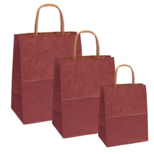 Pungi natur, colorate 100% bordo - 16x9x21cm - 100 BUCATA.
