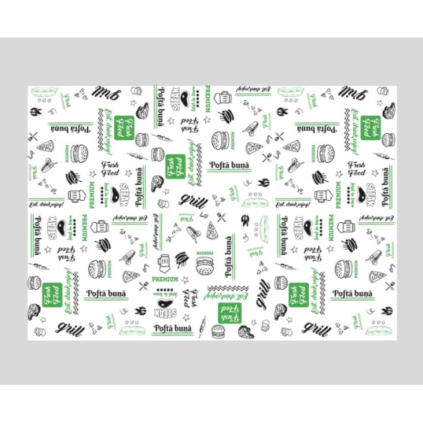 Hartie alba burger / cartofi FRESH - 25x35 - 10 kg (@ 326 coli/kg)