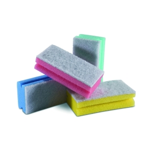 Burete cu strat abraziv alb15x7x4.5 cm (fibra antizgarieturi - 100% poliester burete si 100% poliuretan)
