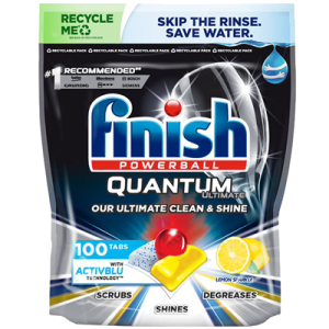 Detergent capsule masina de spalat vase, Finish Quantum Ultimate, cu parfum de lamaie 100 bucati