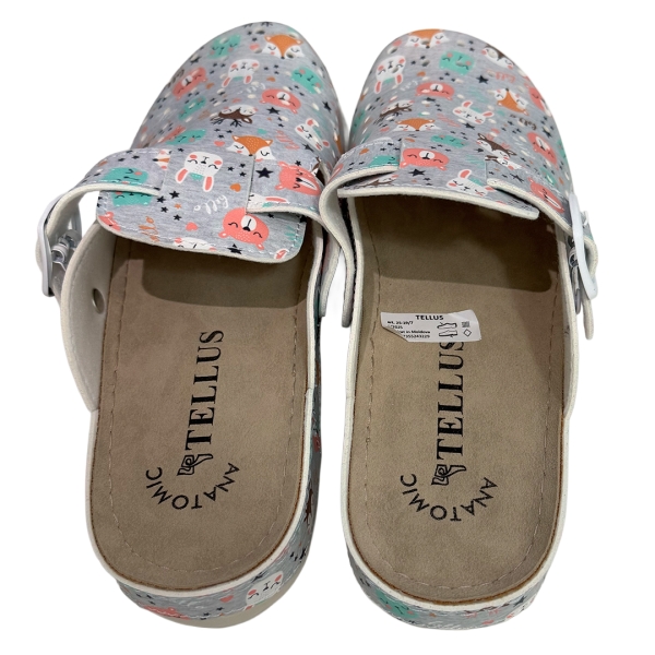 Saboti medicali, TELLUS, din piele artificiala, talpa lipita PU, model Animalute