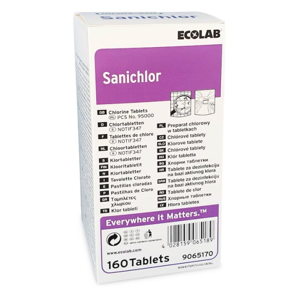 Tablete dezinfectante cloramina, SANICHLOR, 160 tablete, Ecolab