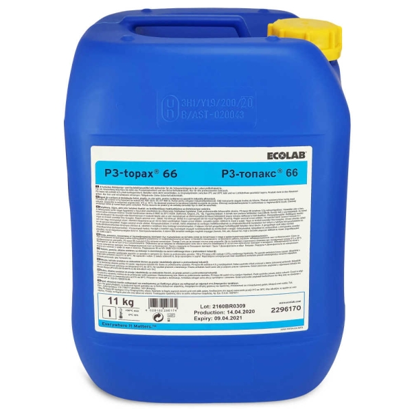 Detergent dezinfectant cu clor, pentru suprafete si echipamente, TOPAZ 66, 11kg, Ecolab