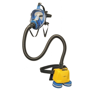 Echipament respirator PAPR – Spasciani TM 1702, destinat utilizării industriale, compatibil cu filtre P3 sau A2B2-P3 și mască facială completă Spasciani TR 2002 CL2
