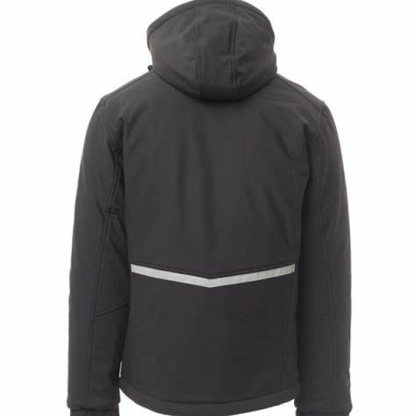 Jachetă softshell Payper Gale / Gale Pad pentru bărbați – impermeabilitate WP8000, respirabilitate WVT5000, glugă fixă - culoare negru antracit