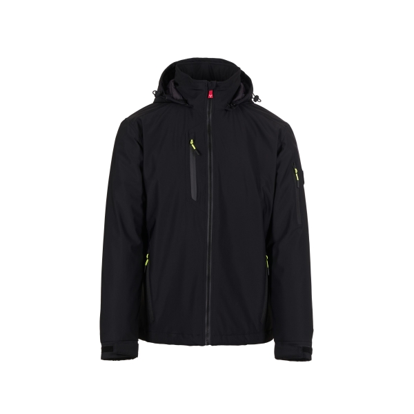 Jachetă softshell Payper Gale / Gale Pad pentru bărbați – impermeabilitate WP8000, respirabilitate WVT5000, glugă fixă - culoare neagra