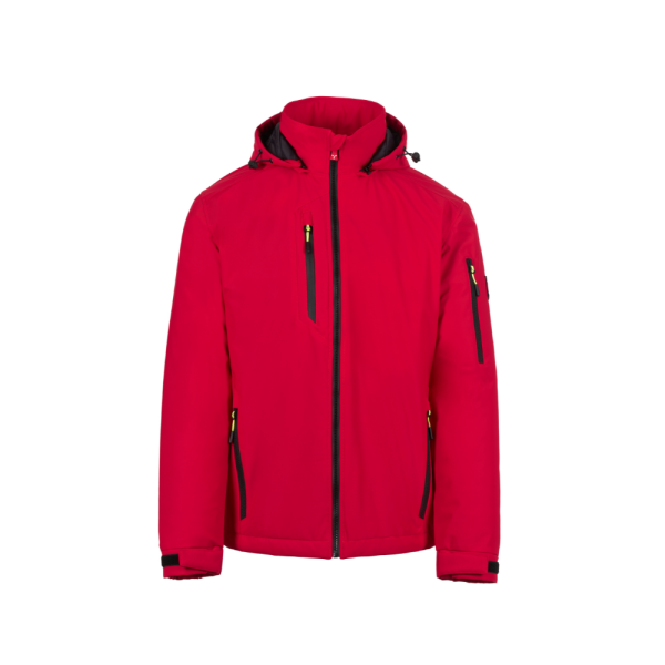 Jacheta impermeabila barbati softshell de iarna, gluga detasabila, elemente reflectorizante aplicate pe spate, la nivelul taliei si pe gluga, culoare rosie, Payper Creek Ultralite Pad