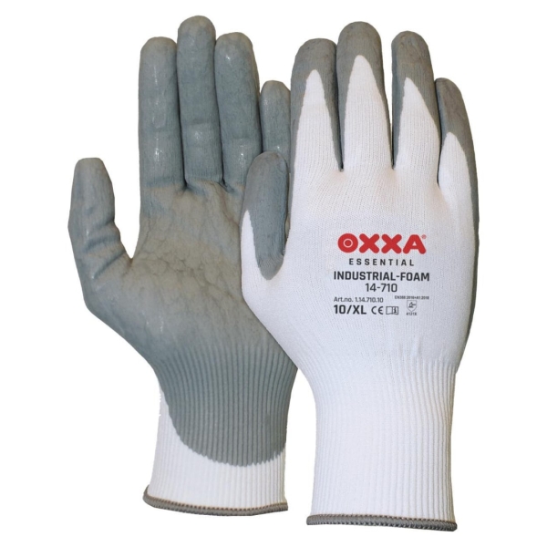 Manusi de protectie OXXA Industrial-Foam 14-710,gri/wh,8-11, din nylon, cu aderenta ridicata