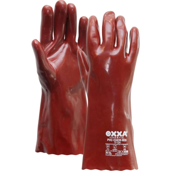 11713500.jpg Manusi de protectie OXXA PVC-Chem-rosu 17-135, 350 mm, 10, din bumbac, captusite