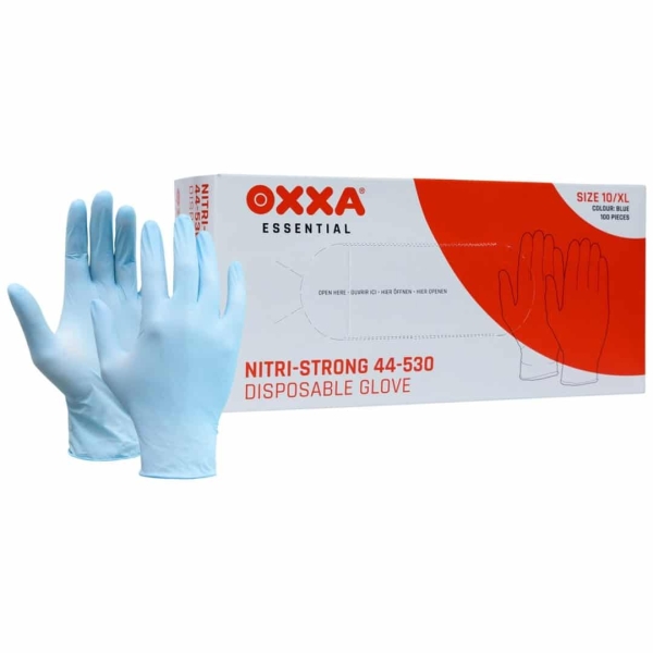 Manusi de unica folosinta OXXA Nitri-Strong 44-530,bl,a100pc, 7-11, din nitril, cu manseta elastica