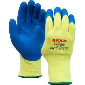 Manusi de protectie OXXA Cold-Grip 47-185, bl/fluo yel, 8-10, din latex, captusite, cu manseta elastica, cu aderenta ridicata