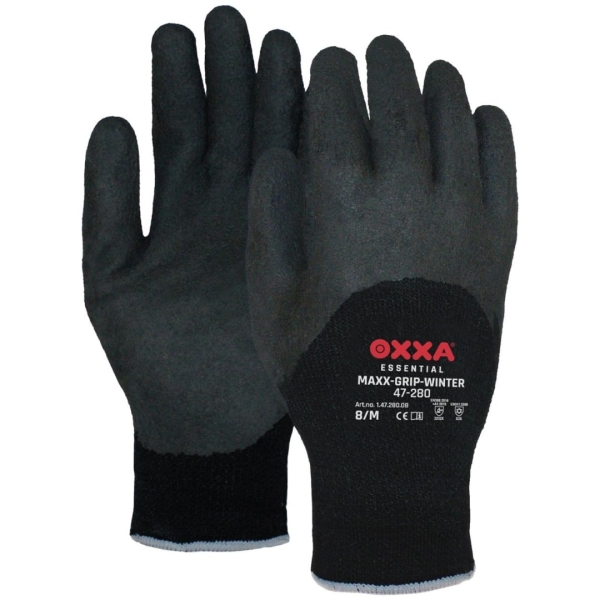 Manusi de protectie OXXA Maxx-Grip-Winter 47-280, negru,9-11, din latex, cu aderenta ridicata