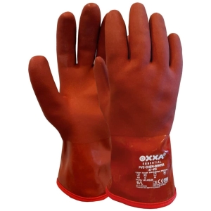 Manusi de protectie OXXA PVC-Chem-Winter 47-410, rosu, 9-10, captusite, cu aderenta ridicata