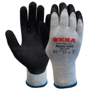Manusi de protectie OXXA Maxx-Grip 50-230, negru/gri, 8-11, din bumbac, cu manseta elastica, cu aderenta ridicata