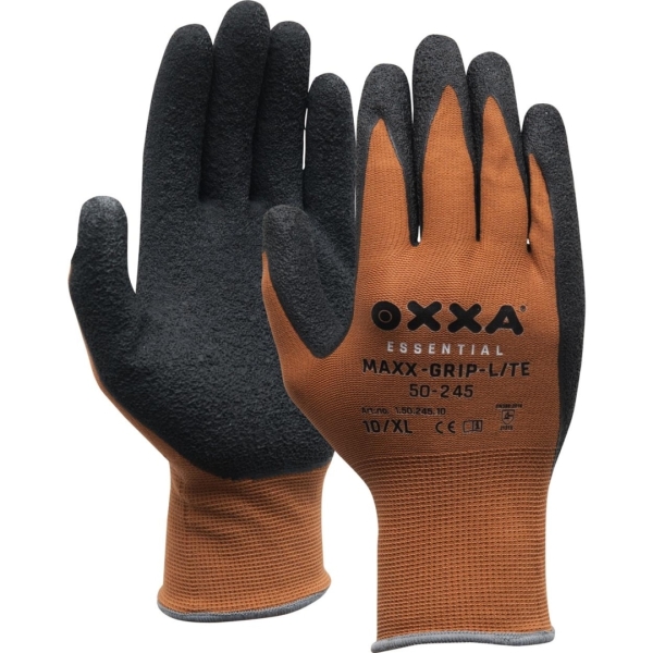 Manusi de protectie OXXA Maxx-Grip-Lite 50-245,negru/br,7-11, din nylon, cu manseta elastica, cu aderenta ridicata