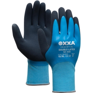 Manusi de protectie OXXA Double-Latex 50-400, blk/bue, 7-11, din nylon, cu manseta elastica, cu aderenta ridicata
