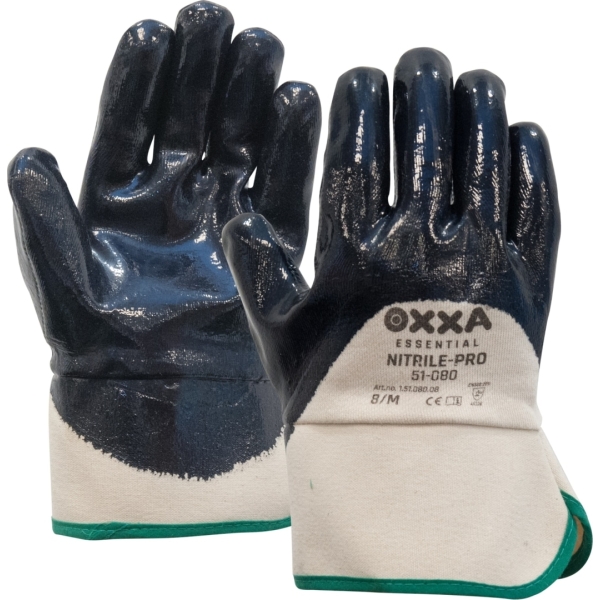 Manusi de protectie OXXA Nitrile-Pro 51-080, gnt/open, 8-10, din nitril, captusite, cu aderenta ridicata