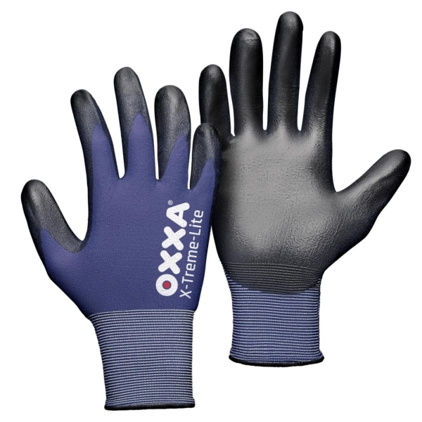 Manusi de protectie OXXA X-Treme-Lite 51-100,negru/albastru,7-11, din nylon, cu manseta elastica, cu aderenta ridicata