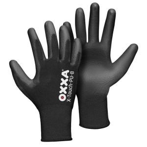 Manusi de protectie OXXA X-Touch-PU-B 51-110, negru, 7-11, din nylon, cu manseta elastica