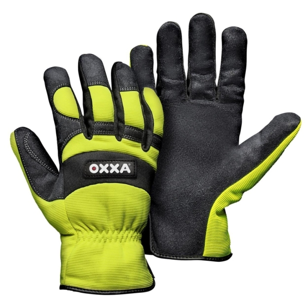 Manusi de protectie OXXA X-Mech 51-610,negru/fluo yell, 8-11, din piele naturala, captusite, cu manseta elastica, pentru…