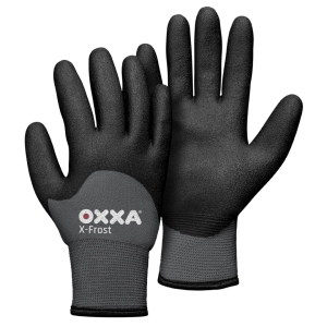 Manusi de protectie OXXA X-Frost 51-860, negru/gri, 8-11, din nylon, captusite, cu manseta elastica, cu aderenta ridicata
