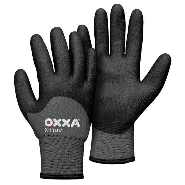 Manusi de protectie OXXA X-Frost 51-860, negru/gri, 8-11, din nylon, captusite, cu manseta elastica, cu aderenta ridicata