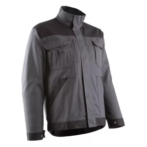 Jacheta din bumbac, tesatura in diagonala, guler inalt, fermoar central, mansete si talie reglabila