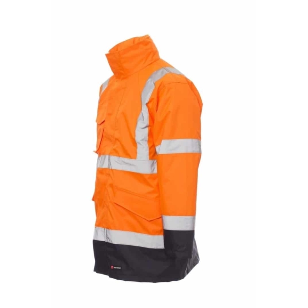 Jacheta reflectorizanta HI_VIZ 4 in 1, Paper Dockyard, culoare portocaliu flourescent