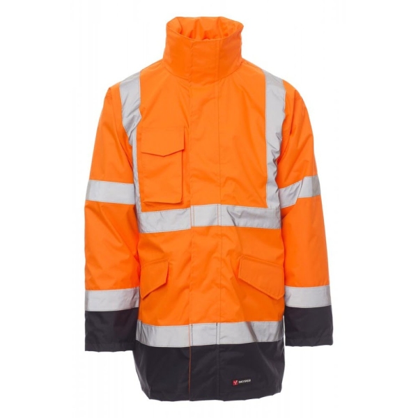 Jacheta reflectorizanta HI_VIZ 4 in 1, Paper Dockyard, culoare portocaliu flourescent