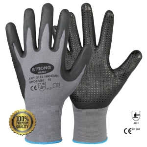 Manusi Handan Rhino Safety din nylon cu picouri imersate in nitril
