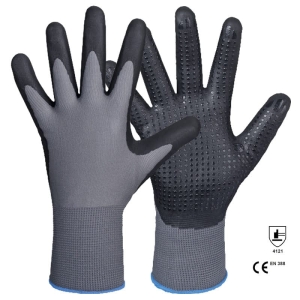 Manusi Lanzhou Rhino Safety din poliester imersate in nitril