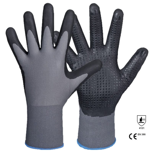 Manusi Lanzhou Rhino Safety din poliester imersate in nitril