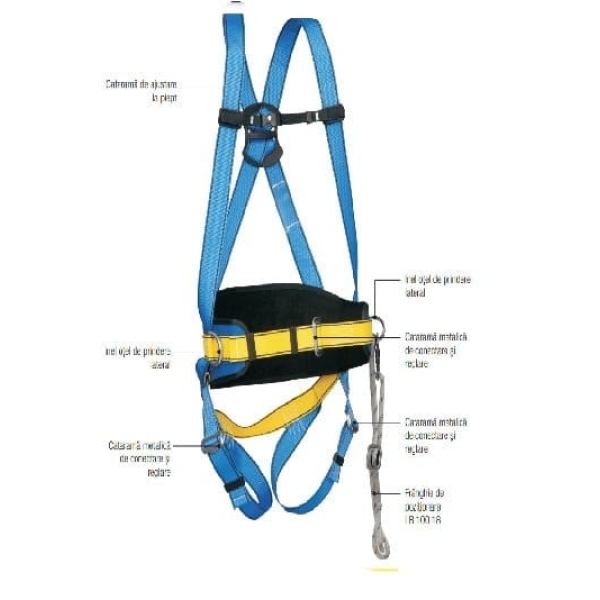 Centura complexa P02+LB 100, 3 pp cu protector lombar si franghie 18+AZ002
