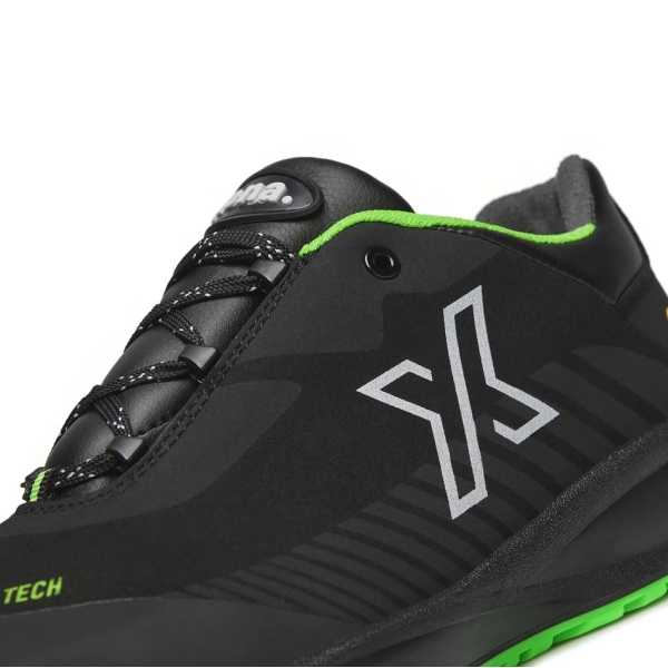 Pantofi Exena Rebel S3 ESD SRC din sintetic, PU 2D, Tip burduf, cu Insiretare prin perforatii consolidate cu capse nemetalice