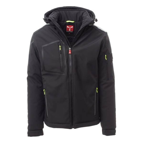 Jacheta softshell de iarna Payper Stream Pad pentru Barbati, 100% Soft-Shell 78% nylon + 22% elastane, 330 g/m2