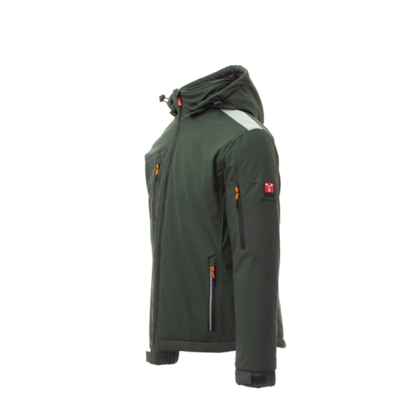 Jacheta softshell de iarna Payper Stream Pad pentru Barbati, 100% Soft-Shell 78% nylon + 22% elastane, 330 g/m2