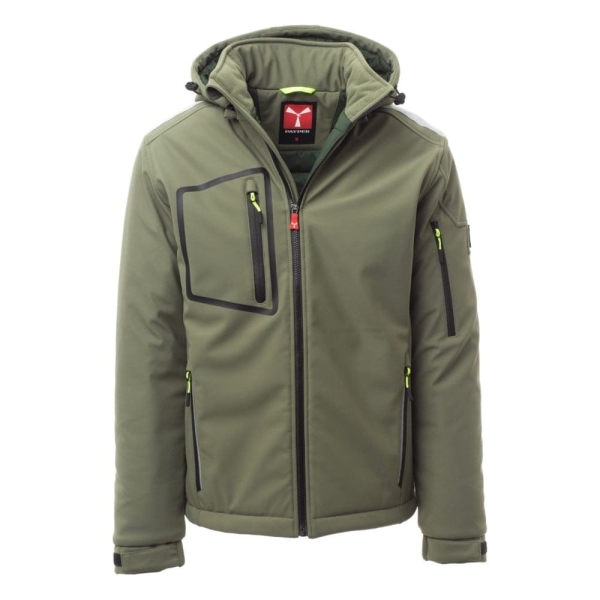 Jacheta softshell de iarna Payper Stream Pad pentru Barbati, 100% Soft-Shell 78% nylon + 22% elastane, 330 g/m2