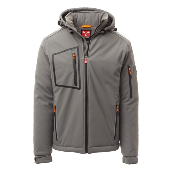 Jacheta softshell de iarna Payper Stream Pad pentru Barbati, 100% Soft-Shell 78% nylon + 22% elastane, 330 g/m2