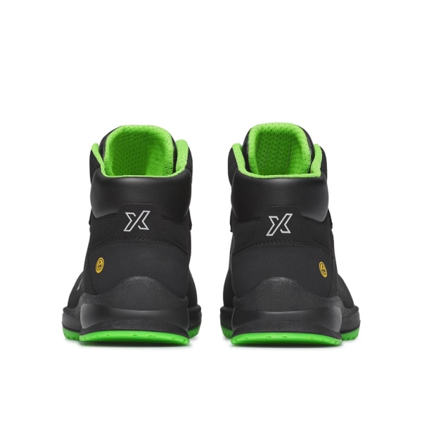 Bocanci Exena Fury S3 ESD SRC - sintetic, material rezistent la abraziune, asigură aerisirea piciorului, PU 2D, Tip burduf - dublata cu material spongios, Insiretare prin perforatii consolidate cu capse nemetalice