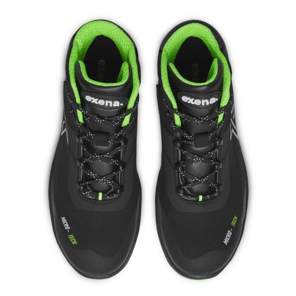 Bocanci Exena Fury S3 ESD SRC - sintetic, material rezistent la abraziune, asigură aerisirea piciorului, PU 2D, Tip burduf - dublata cu material spongios, Insiretare prin perforatii consolidate cu capse nemetalice