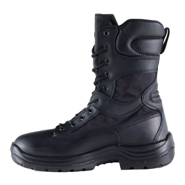 Bocanci paza pentru agenti de securitate Sirin Burebista 02 FO WR SRC, membrana impermeabila, PU 2D, tip burduf dublata cu material spongios, insiretare prin perforatii consolidate cu capse metalice