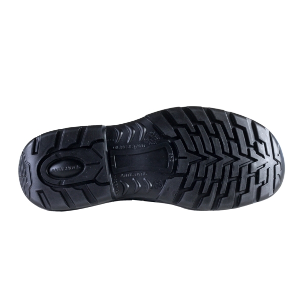 Pantofi Sirin Cindrel New S1P SRC -rezistent la abraziune, PU 2D, Tip burduf, Insiretare prin perforatii consolidate cu capse metalice