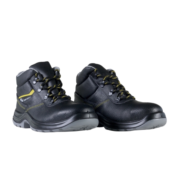 Bocanci Sirin Ignis_21 S1 SRC -  material rezistent la abraziune; asigură aerisirea piciorului - PU 2D - Tip burduf - dublata cu material spongios - Insiretare prin perforatii consolidate cu capse metalice