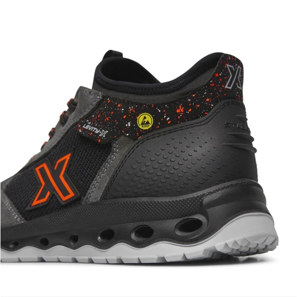 Pantofi Exena Earth S1P ESD SRC - rezistent la abraziune, Energy, PU 2D, Insiretare prin perforatii consolidate cu capse metalice