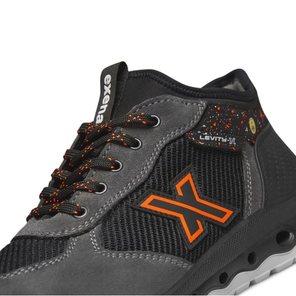 Pantofi Exena Earth S1P ESD SRC - rezistent la abraziune, Energy, PU 2D, Insiretare prin perforatii consolidate cu capse metalice