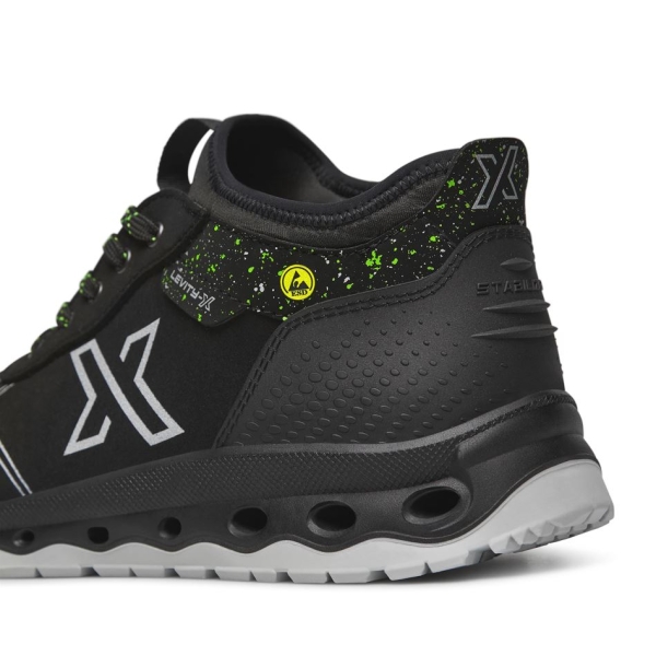 Pantofi Exena Moon S3 ESD SRC - rezistent la abraziune, Energy, PU 2D, Insiretare prin perforatii consolidate cu capse metalice